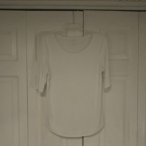 Apt. 9 White Three Quarter Sleeve Shirt